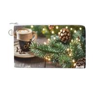 AQRJLPM Coffee Bread Wallet Canvas Slim Lightweight Wallets Durable Zippered Card Holder for Men Women