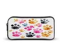 AQRJLPM Colorful Dog Paws Pencil Pouch Big Capacity Simple Marker Pouch Portable Aesthetic Zipper Pencil Case