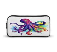 AQRJLPM Colorful Octopus Pencil Pouch Big Capacity Simple Marker Pouch Portable Aesthetic Zipper Pencil Case