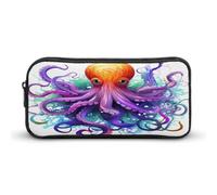 AQRJLPM Colorful Octopus Pencil Pouch Big Capacity Simple Marker Pouch Portable Aesthetic Zipper Pencil Case
