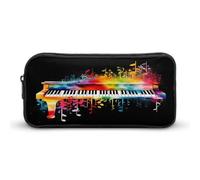AQRJLPM Colorful Piano Keyboard Music Pencil Pouch Big Capacity Simple Marker Pouch Portable Aesthetic Zipper Pencil Case
