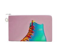 AQRJLPM Colorful Roller Skates Wallet Canvas Slim Lightweight Wallets Durable Zippered Card Holder for Men Women