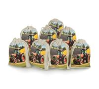 AQRJLPM Company Farm Tractors Drawstring Pouches Reusable Burlap Soft Sachet Bag Multipurpose Cotton Small Jewelry Pouch for Party Wedding Storage Home Supplies (8 Pcs)