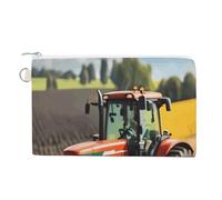 AQRJLPM Company Farm Tractors Wallet Canvas Slim Lightweight Wallets Durable Zippered Card Holder for Men Women