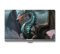 AQRJLPM Cool Dragon Business Card Holder Business Card Case Pocket Card Holders Metal Slim Name Card Holder Professional Multi Wallet Credit Card ID Case for Men Women, silver, One Size