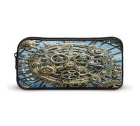 AQRJLPM Cool Steampunk Gears Pencil Pouch Big Capacity Simple Marker Pouch Portable Aesthetic Zipper Pencil Case