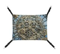 AQRJLPM Cool Steampunk Gears Pet Hammock with Adjustable Straps and Metal Hooks Hanging Bed Soft Breathable Sleeping Hammock for Cats,Puppy,Rabbits,Small Animals