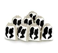 AQRJLPM Couple Face Silhouette Drawstring Pouches Reusable Burlap Soft Sachet Bag Multipurpose Cotton Small Jewelry Pouch for Party Wedding Storage Home Supplies (8 Pcs)