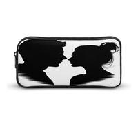 AQRJLPM Couple Face Silhouette Pencil Pouch Big Capacity Simple Marker Pouch Portable Aesthetic Zipper Pencil Case