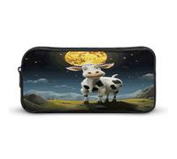 AQRJLPM Cow over The Moon Pencil Pouch Big Capacity Simple Marker Pouch Portable Aesthetic Zipper Pencil Case