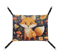 AQRJLPM Cute Animal Fox Flower Pet Hammock with Adjustable Straps and Metal Hooks Hanging Bed Soft Breathable Sleeping Hammock for Cats,Puppy,Rabbits,Small Animals