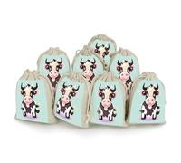 AQRJLPM Cute Black Cow Drawstring Pouches Reusable Burlap Soft Sachet Bag Multipurpose Cotton Small Jewelry Pouch for Party Wedding Storage Home Supplies (8 Pcs)