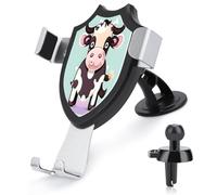 AQRJLPM Cute Black Cow Phone Holder Car Hands-Free Mount Holders for Dashboard Windshield Vent Metal Hook Clip Cell Phone Mount for All Smartphones & Car Models