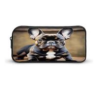 AQRJLPM Cute Bulldog Pencil Pouch Big Capacity Simple Marker Pouch Portable Aesthetic Zipper Pencil Case