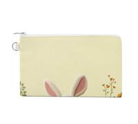 AQRJLPM Cute Bunny Wallet Canvas Slim Lightweight Wallets Durable Zippered Card Holder for Men Women