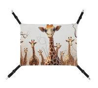 AQRJLPM Cute Cartoon Funny Giraffes Pet Hammock with Adjustable Straps and Metal Hooks Hanging Bed Soft Breathable Sleeping Hammock for Cats,Puppy,Rabbits,Small Animals
