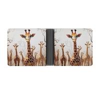 AQRJLPM Cute Cartoon Funny Giraffes Wallet with Money Clip Leather Bifold Wallet Slim Credit Card Holder Gift for Men