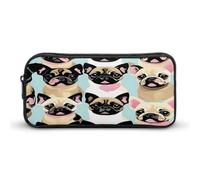 AQRJLPM Cute Chihuahua Pug Pencil Pouch Big Capacity Simple Marker Pouch Portable Aesthetic Zipper Pencil Case