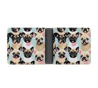 AQRJLPM Cute Chihuahua Pug Wallet with Money Clip Leather Bifold Wallet Slim Credit Card Holder Gift for Men