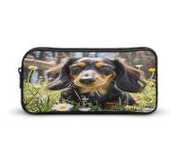 AQRJLPM Cute Dachshund Pencil Pouch Big Capacity Simple Marker Pouch Portable Aesthetic Zipper Pencil Case