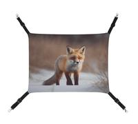 AQRJLPM Cute Fox Pet Hammock with Adjustable Straps and Metal Hooks Hanging Bed Soft Breathable Sleeping Hammock for Cats,Puppy,Rabbits,Small Animals