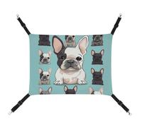 AQRJLPM Cute French Bulldog Pet Hammock with Adjustable Straps and Metal Hooks Hanging Bed Soft Breathable Sleeping Hammock for Cats,Puppy,Rabbits,Small Animals