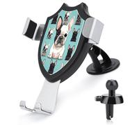 AQRJLPM Cute French Bulldog Phone Holder Car Hands-Free Mount Holders for Dashboard Windshield Vent Metal Hook Clip Cell Phone Mount for All Smartphones & Car Models