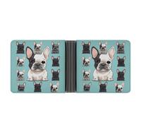 AQRJLPM Cute French Bulldog Wallet with Money Clip Leather Bifold Wallet Slim Credit Card Holder Gift for Men
