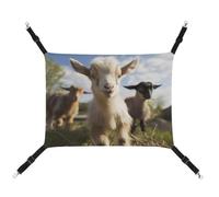 AQRJLPM Cute Goat Pet Hammock with Adjustable Straps and Metal Hooks Hanging Bed Soft Breathable Sleeping Hammock for Cats,Puppy,Rabbits,Small Animals