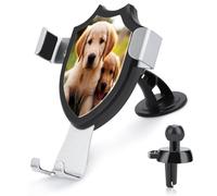 AQRJLPM Cute Golden Retriever Puppy Phone Holder Car Hands-Free Mount Holders for Dashboard Windshield Vent Metal Hook Clip Cell Phone Mount for All Smartphones & Car Models