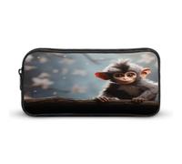 AQRJLPM Cute Monkey Pencil Pouch Big Capacity Simple Marker Pouch Portable Aesthetic Zipper Pencil Case