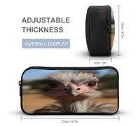 AQRJLPM Cute Ostrich Pencil Pouch Big Capacity Simple Marker Pouch Portable Aesthetic Zipper Pencil Case