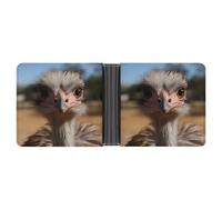 AQRJLPM Cute Ostrich Wallet with Money Clip Leather Bifold Wallet Slim Credit Card Holder Gift for Men