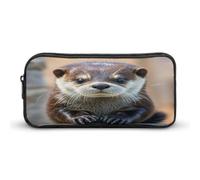 AQRJLPM Cute Otter Pencil Pouch Big Capacity Simple Marker Pouch Portable Aesthetic Zipper Pencil Case