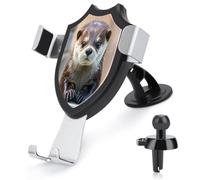 AQRJLPM Cute Otter Phone Holder Car Hands-Free Mount Holders for Dashboard Windshield Vent Metal Hook Clip Cell Phone Mount for All Smartphones & Car Models