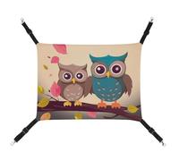 AQRJLPM Cute Owls Pet Hammock with Adjustable Straps and Metal Hooks Hanging Bed Soft Breathable Sleeping Hammock for Cats,Puppy,Rabbits,Small Animals