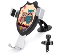 AQRJLPM Cute Owls Phone Holder Car Hands-Free Mount Holders for Dashboard Windshield Vent Metal Hook Clip Cell Phone Mount for All Smartphones & Car Models