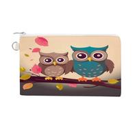 AQRJLPM Cute Owls Wallet Canvas Slim Lightweight Wallets Durable Zippered Card Holder for Men Women