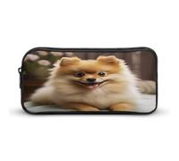 AQRJLPM Cute Pomeranian Dog Pencil Pouch Big Capacity Simple Marker Pouch Portable Aesthetic Zipper Pencil Case