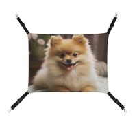 AQRJLPM Cute Pomeranian Dog Pet Hammock with Adjustable Straps and Metal Hooks Hanging Bed Soft Breathable Sleeping Hammock for Cats,Puppy,Rabbits,Small Animals