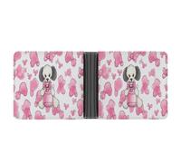 AQRJLPM Cute Poodle Wallet with Money Clip Leather Bifold Wallet Slim Credit Card Holder Gift for Men