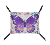 AQRJLPM Cute Purple Butterfly Pet Hammock with Adjustable Straps and Metal Hooks Hanging Bed Soft Breathable Sleeping Hammock for Cats,Puppy,Rabbits,Small Animals