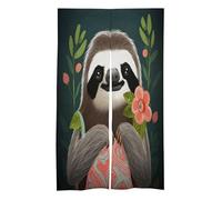 AQRJLPM Cute Sloth Door Curtains Light Blocking Thermal Insulation Drapes Long Type Artistic Painting Tapestry Applicable Bedroom Room Living Room Doorway 34"x 57"