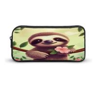 AQRJLPM Cute Sloth Pencil Pouch Big Capacity Simple Marker Pouch Portable Aesthetic Zipper Pencil Case