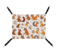 AQRJLPM Cute Squirrels Pet Hammock with Adjustable Straps and Metal Hooks Hanging Bed Soft Breathable Sleeping Hammock for Cats,Puppy,Rabbits,Small Animals