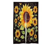AQRJLPM Cute Sunflower Door Curtains Light Blocking Thermal Insulation Drapes Long Type Artistic Painting Tapestry Applicable Bedroom Room Living Room Doorway 34"x 57"