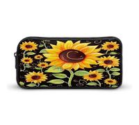 AQRJLPM Cute Sunflower Pencil Pouch Big Capacity Simple Marker Pouch Portable Aesthetic Zipper Pencil Case