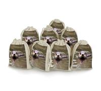 AQRJLPM Cute Water Tower Drawstring Pouches Reusable Burlap Soft Sachet Bag Multipurpose Cotton Small Jewelry Pouch for Party Wedding Storage Home Supplies (8 Pcs)
