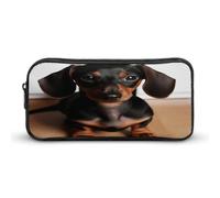 AQRJLPM Cute Wiener Sausage Dog Pencil Pouch Big Capacity Simple Marker Pouch Portable Aesthetic Zipper Pencil Case