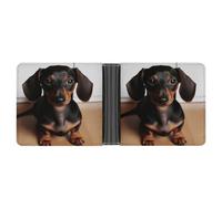 AQRJLPM Cute Wiener Sausage Dog Wallet with Money Clip Leather Bifold Wallet Slim Credit Card Holder Gift for Men